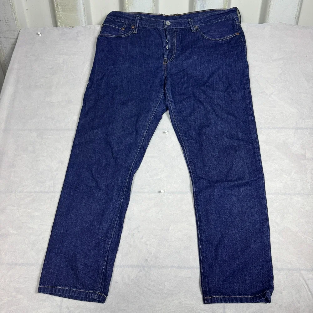 Levi's 501 Mens Straight Leg Jeans Jeans Blue Denim‎ Button Fly 5-Pocket W31 L32